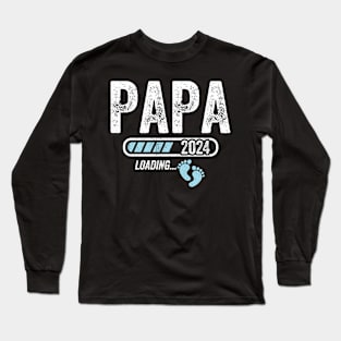 Papa 2024 loading for pregnancy announcement Long Sleeve T-Shirt